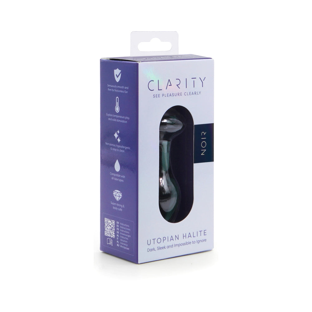 Clarity Utopian Halite Noir Glass Plug