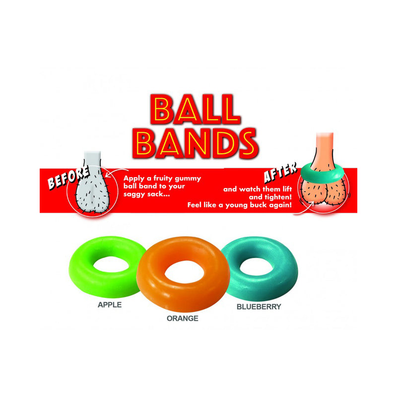 Gummy Ball Bands 3Pk Assorted Colors/Flavors