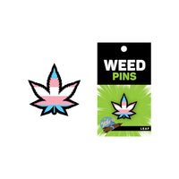 Weed Leaf Trans Pride Pin