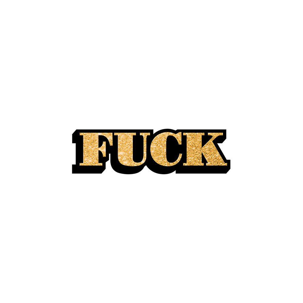 Fuck Gold Glitter Pin
