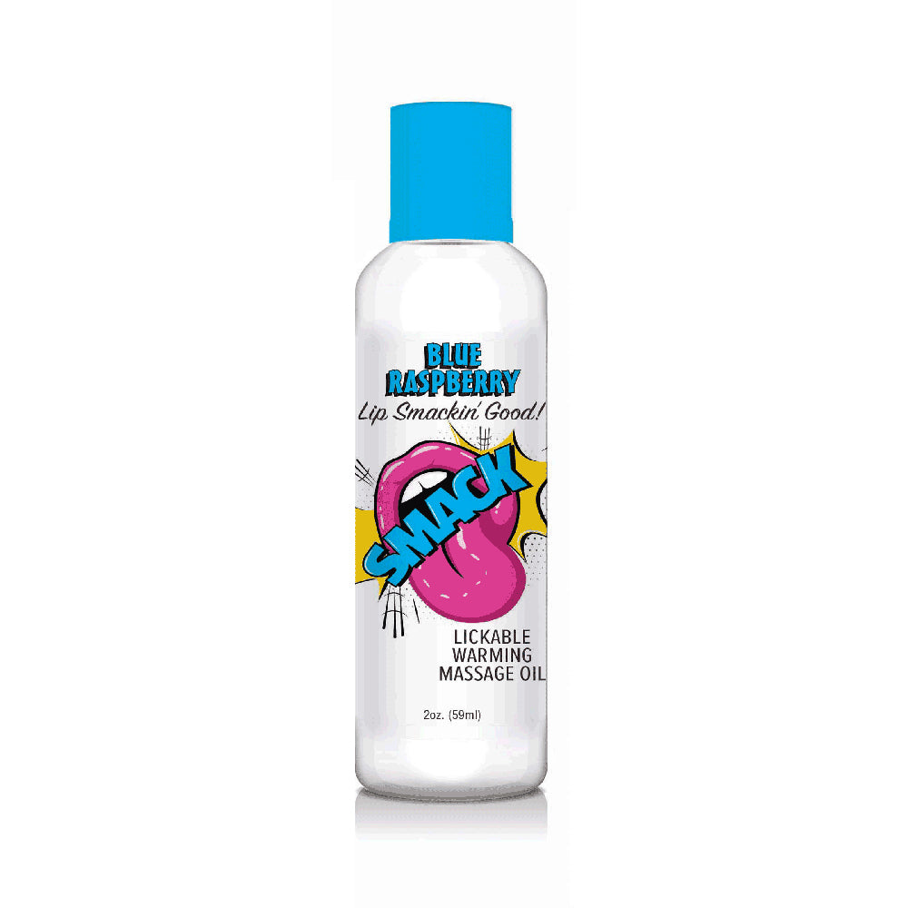 Smack Lickable Massage Oil Blue Raspberry 2 oz.