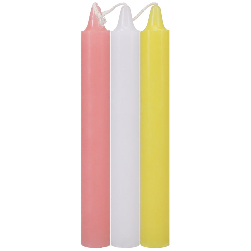 Japanese Drip Candles 3 Pack Pink, White, Yellow