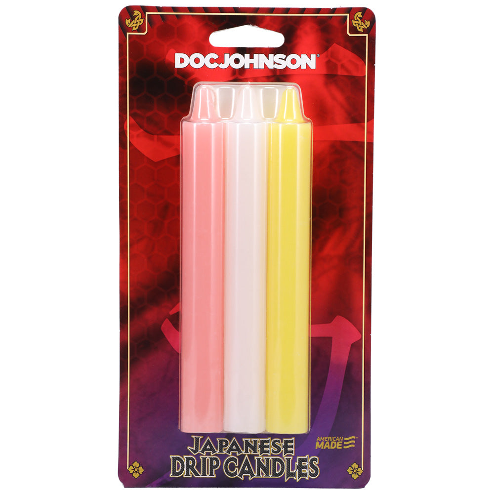 Japanese Drip Candles 3 Pack Pink, White, Yellow