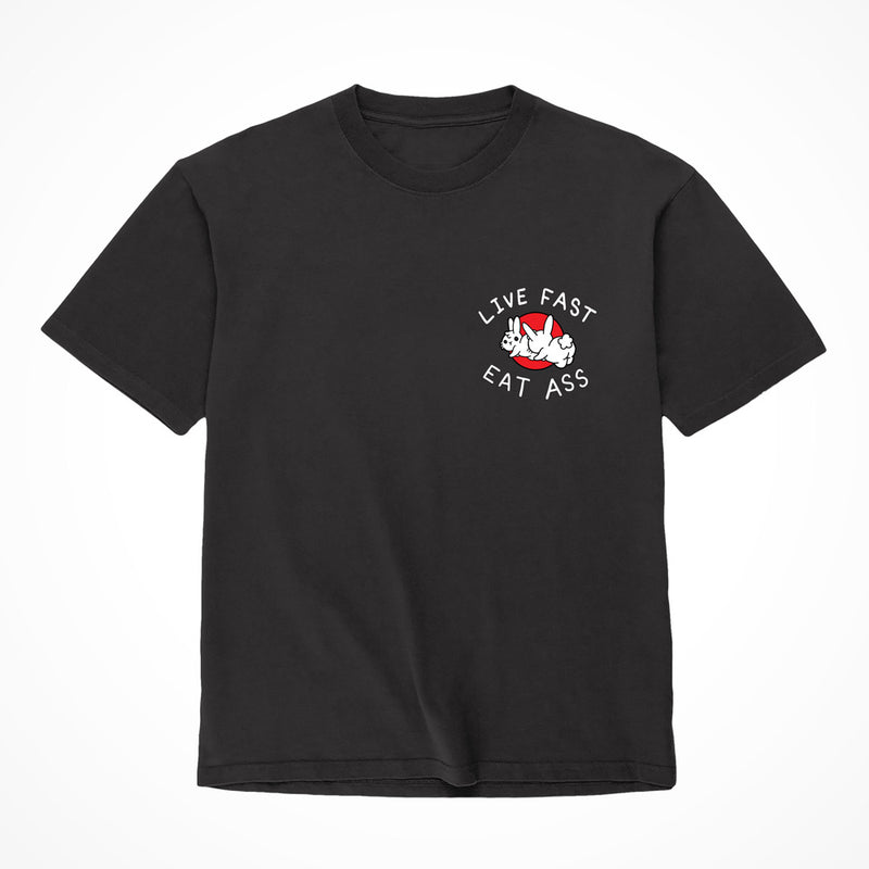 "Live Fast Eat Ass" Shirt Medium Black
