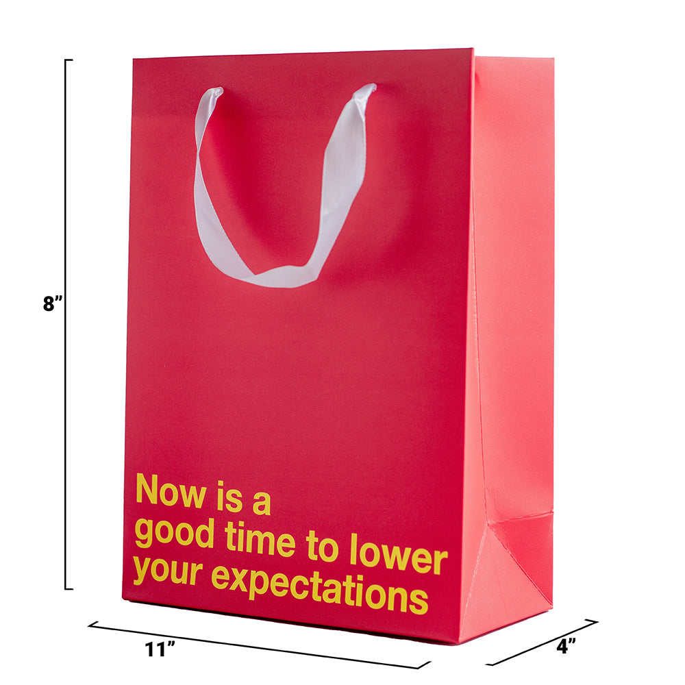 Lower Your Expectations Color Gift Bag Red