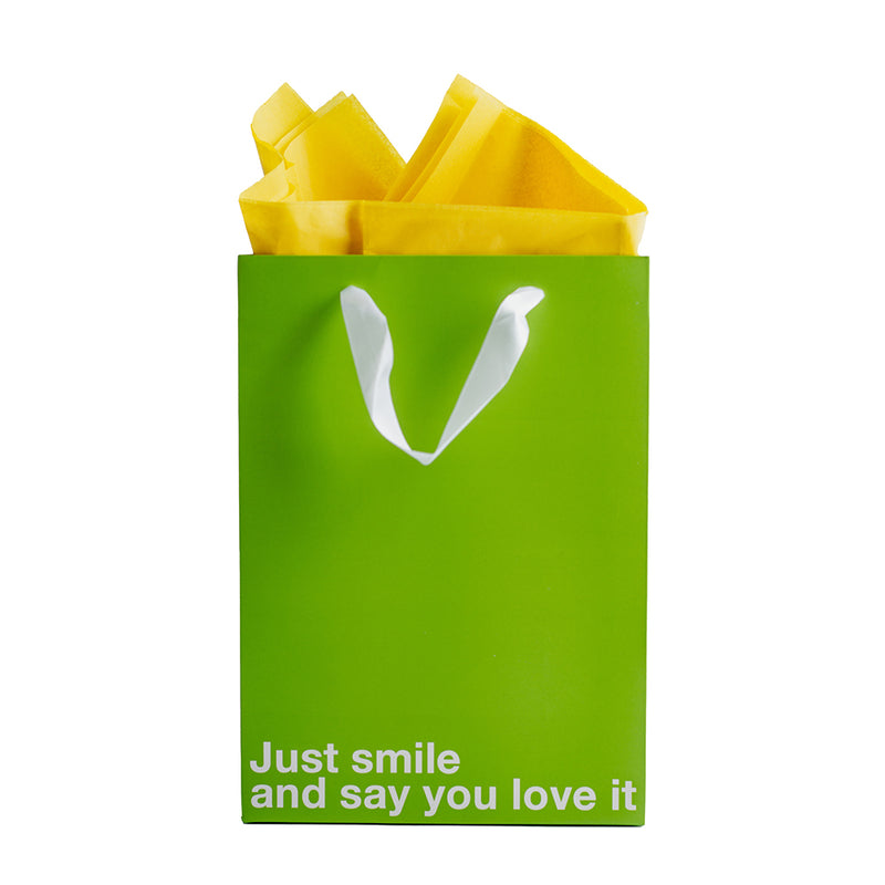 Just Smile & Say You Love It Color Gift Bag Green