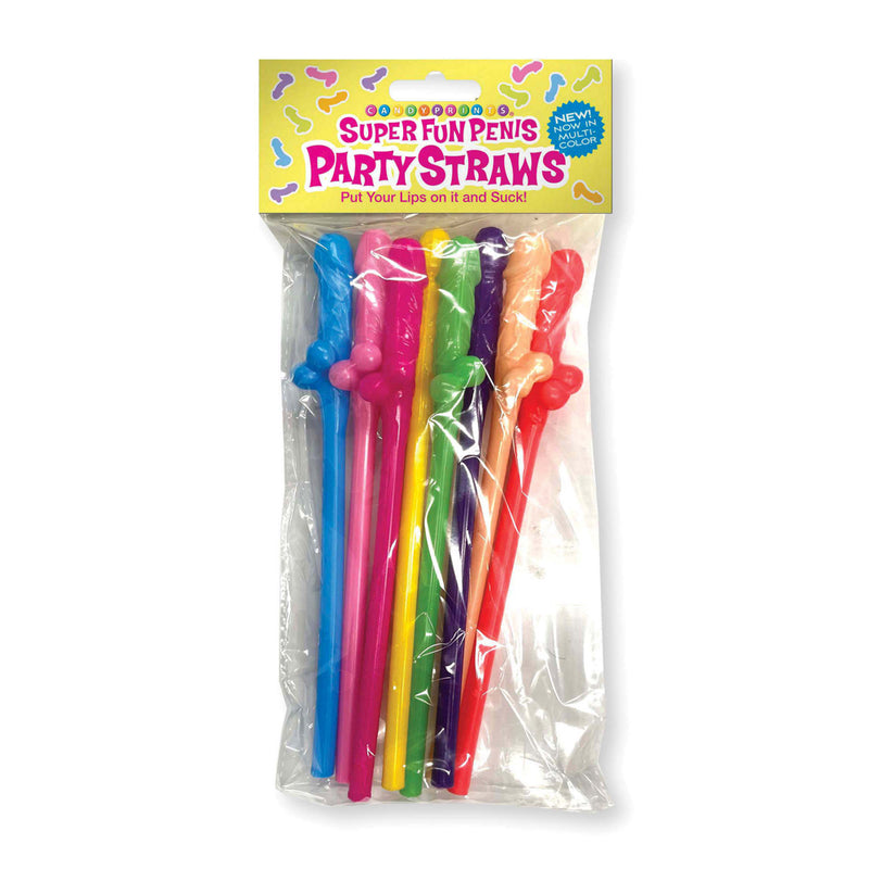 Super Fun Penis Multicolor Straws 8 Pack