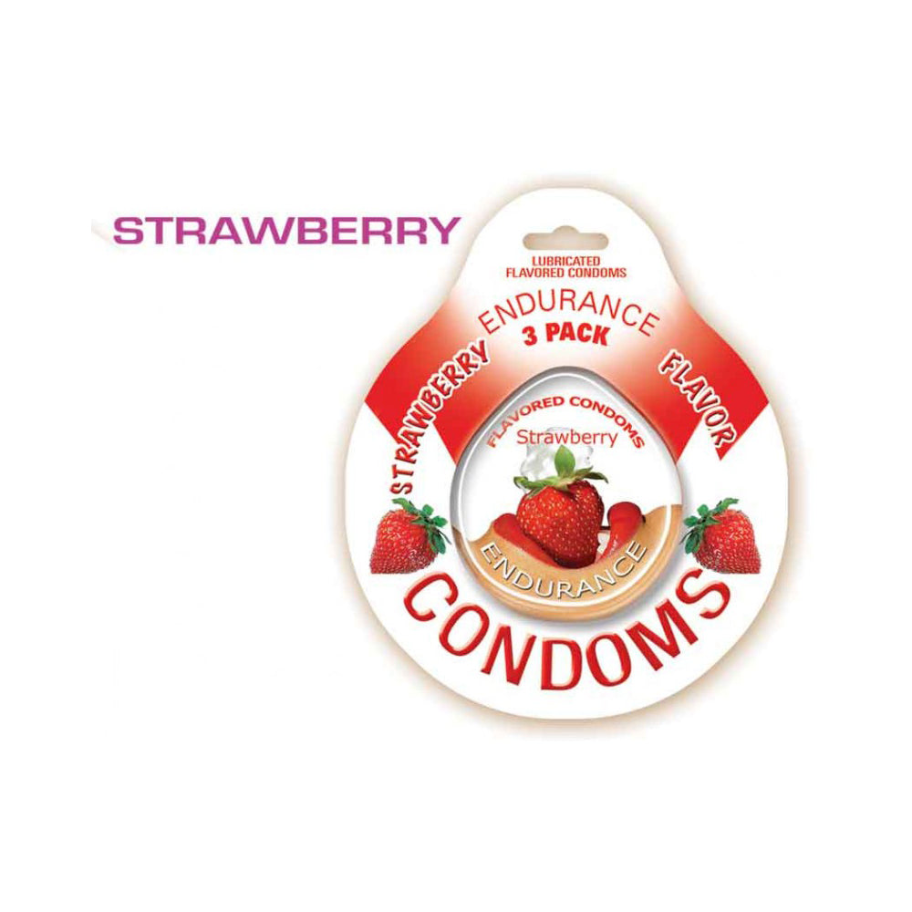 Endurance Condoms Strawberry 3Pk