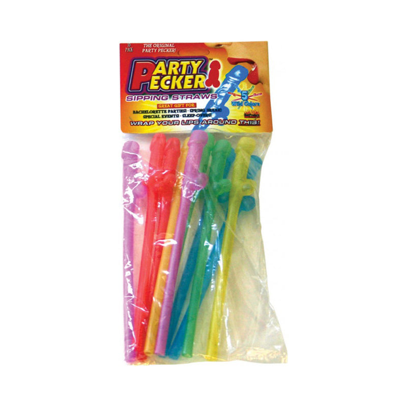 Party Pecker Straw Neon (10PK)