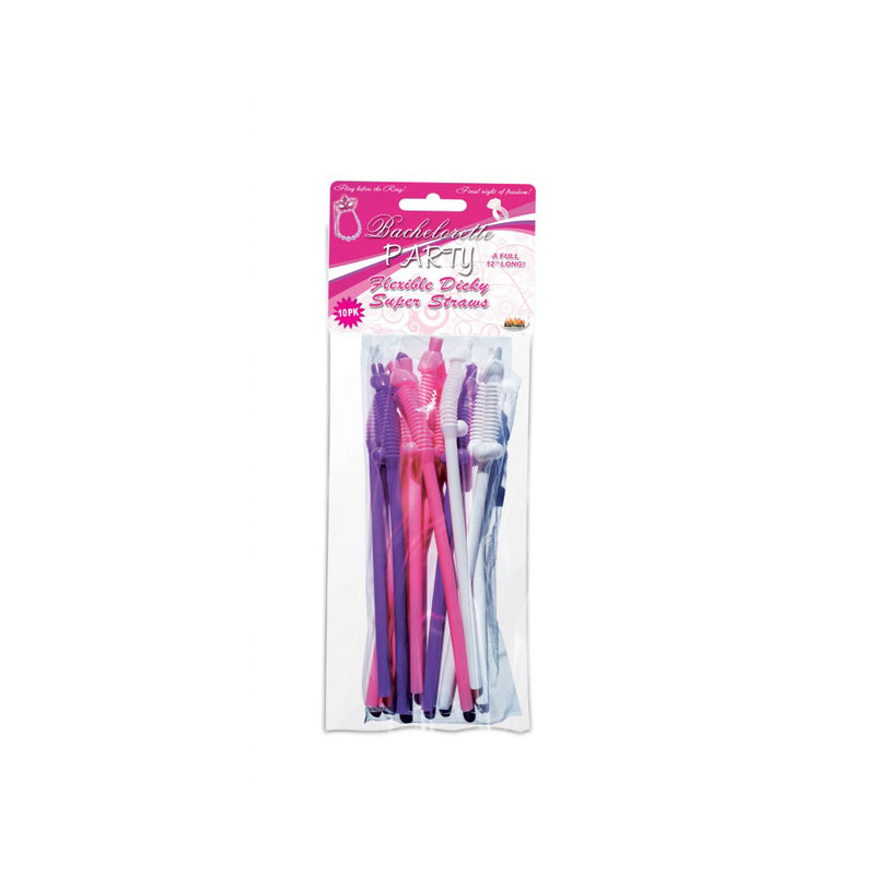 Bachelorette Party Flexy Super Straw 10Pc Set