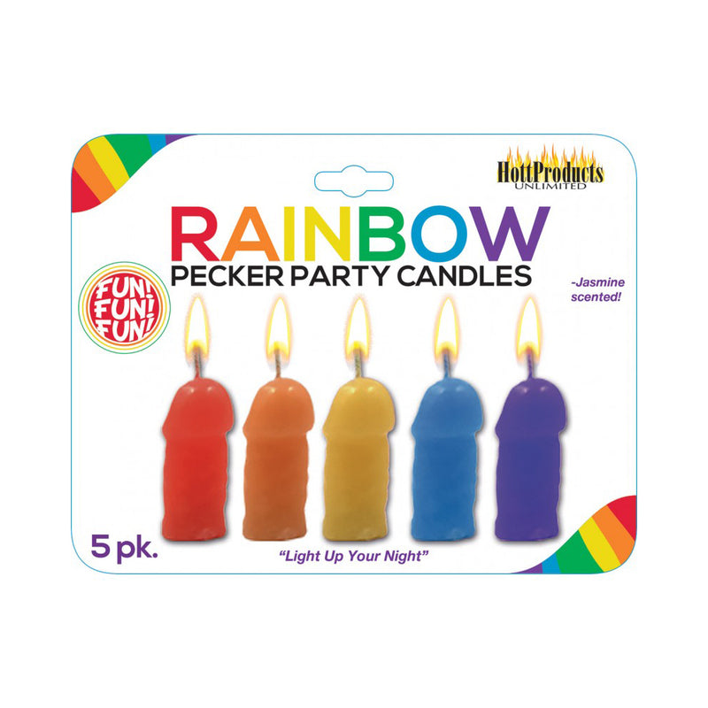 Pecker Party Candles Assorted Colors 5Pk