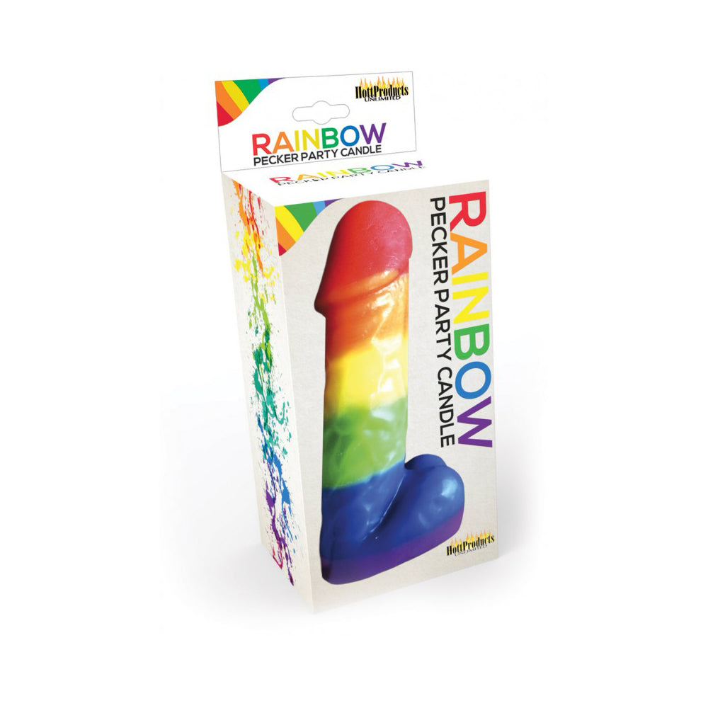 Rainbow Pecker Party Candle 7.5"