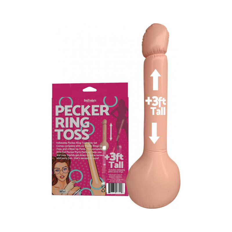 Inflatable Pecker Ring Toss 3' - 6 Assorted Color Rings Included