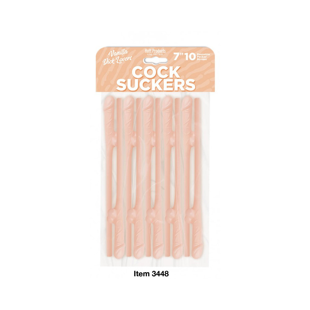 Cock Suckers Pecker Straws Vanilla Lovers 10Pk