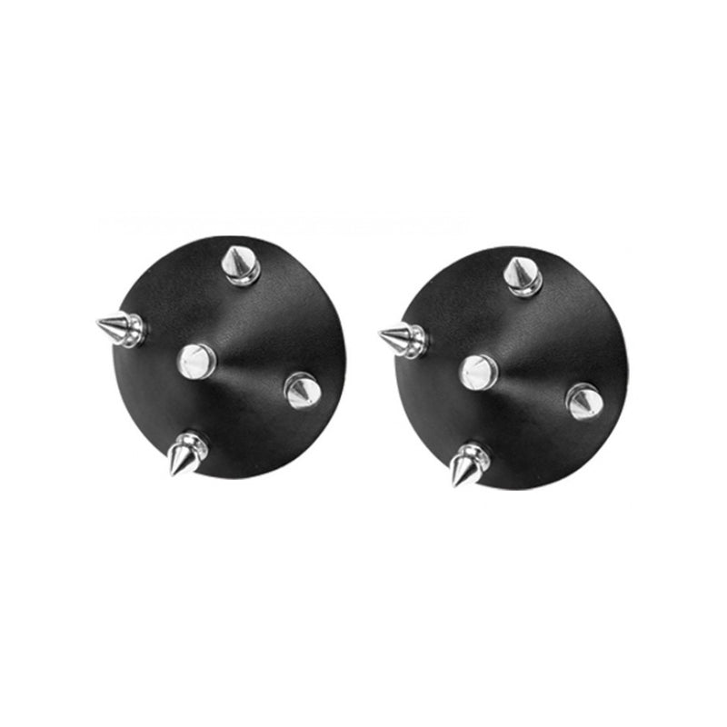 Nipplicious Temptress Leather Pasties With Studs Black
