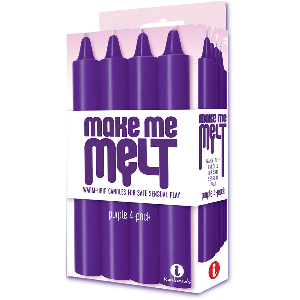 The 9's Make Me Melt Sensual Warm-Drip Candles 4pk Purple