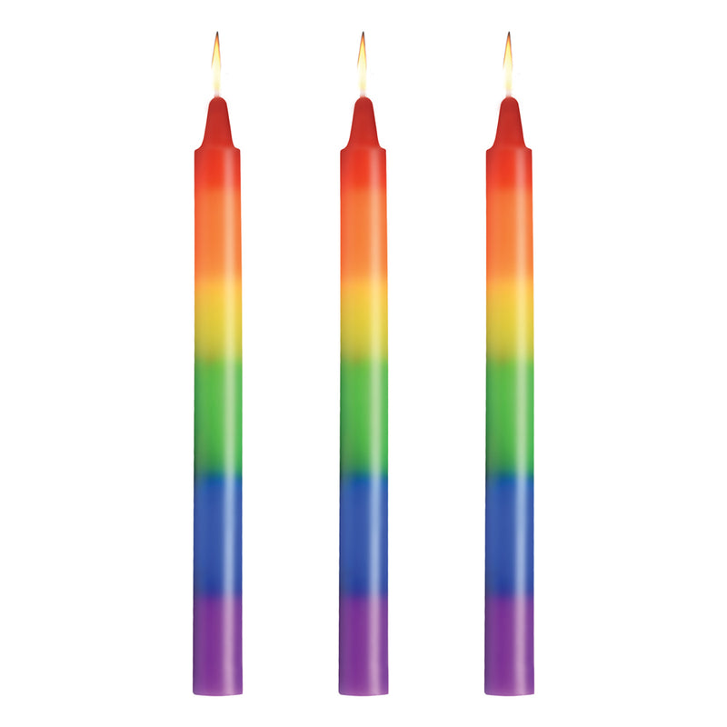Master Series Pride Candles Rainbow Drip Candle Set Of 3